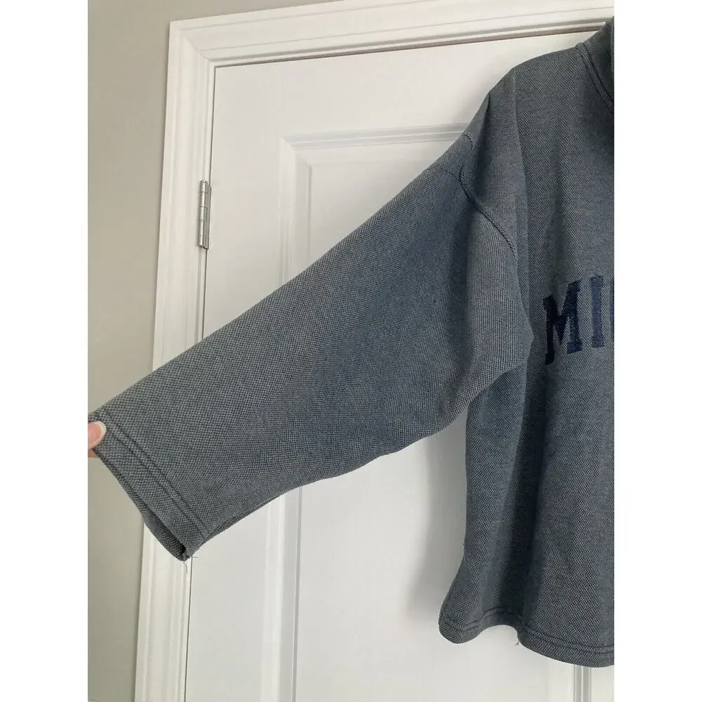 Vintage 90s Pro Player University of Michigan Embroidered 1/4 Zip Sweater Large - Picture 2 of 9